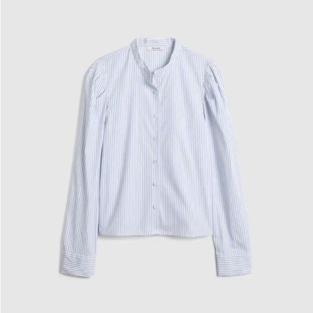 MADEWELL Puff-Sleeve Button-Up Long Sleeve Shirt - size Small - Picture 6 of 9